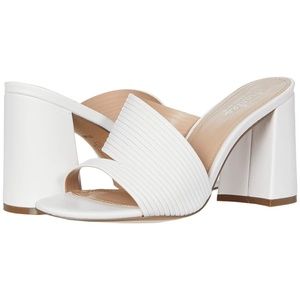 Charles David Ryland White Block Heel Sandals